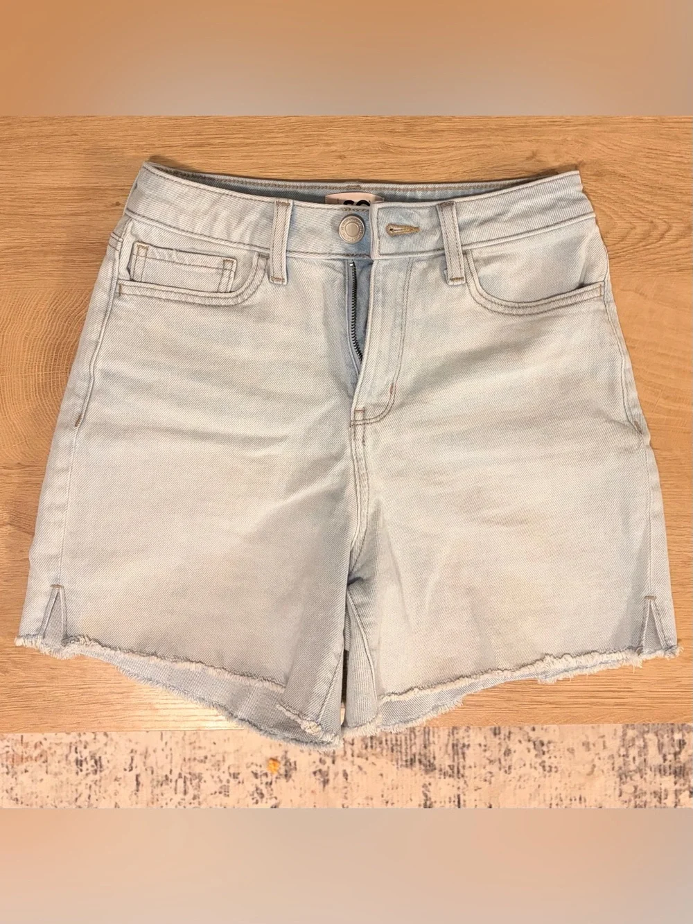 Light Wash Mid-Long Denim Shorts
